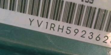 VIN prefix YV1RH5923625