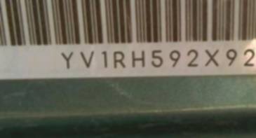 VIN prefix YV1RH592X927
