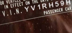 VIN prefix YV1RH59H9322