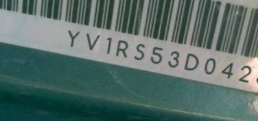 VIN prefix YV1RS53D0423