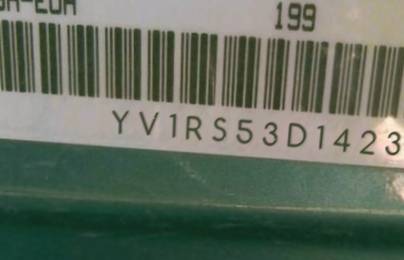 VIN prefix YV1RS53D1423