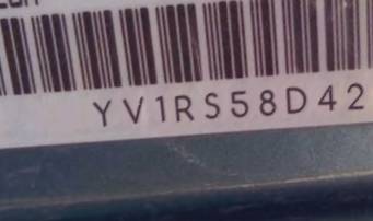 VIN prefix YV1RS58D4221