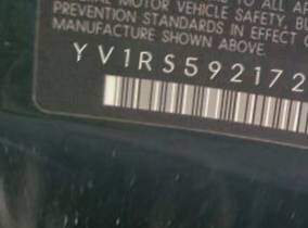 VIN prefix YV1RS5921726