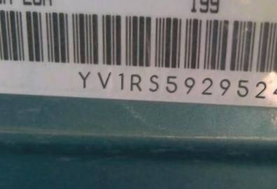 VIN prefix YV1RS5929524