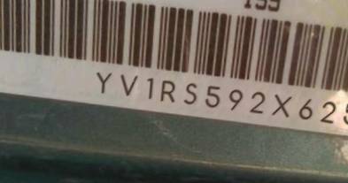 VIN prefix YV1RS592X625