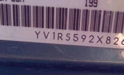 VIN prefix YV1RS592X826