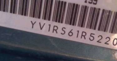 VIN prefix YV1RS61R5220