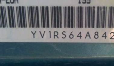 VIN prefix YV1RS64A8423