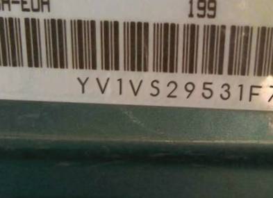 VIN prefix YV1VS29531F7
