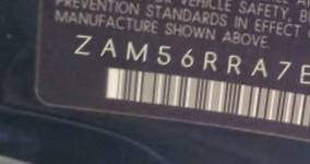 VIN prefix ZAM56RRA7E10