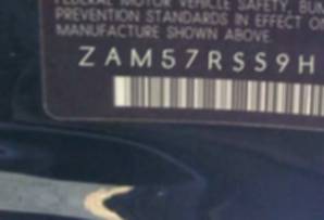 VIN prefix ZAM57RSS9H12