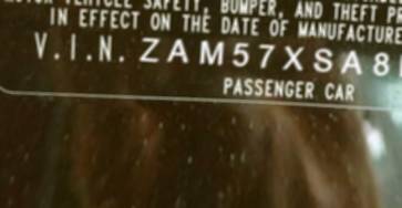 VIN prefix ZAM57XSA8F11