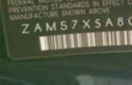 VIN prefix ZAM57XSA8G11