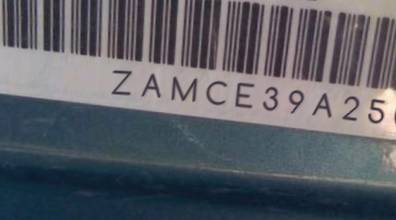 VIN prefix ZAMCE39A2500