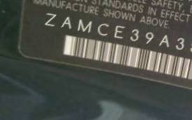 VIN prefix ZAMCE39A3500