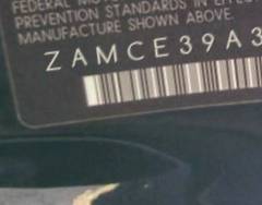 VIN prefix ZAMCE39A3700