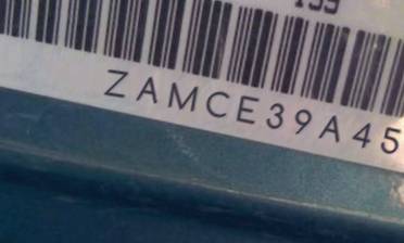 VIN prefix ZAMCE39A4500
