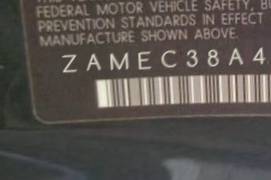 VIN prefix ZAMEC38A4600