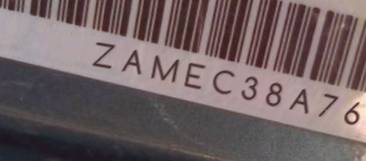 VIN prefix ZAMEC38A7600