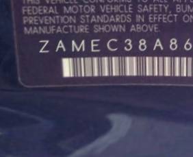 VIN prefix ZAMEC38A8600