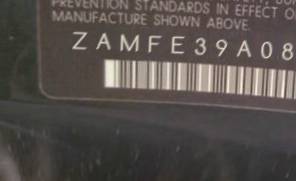 VIN prefix ZAMFE39A0800