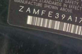 VIN prefix ZAMFE39A1700
