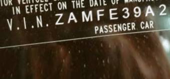 VIN prefix ZAMFE39A2700