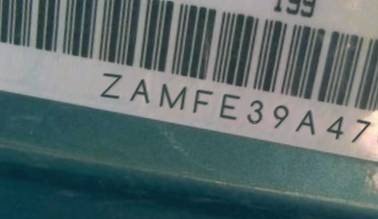 VIN prefix ZAMFE39A4700