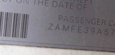 VIN prefix ZAMFE39A5700