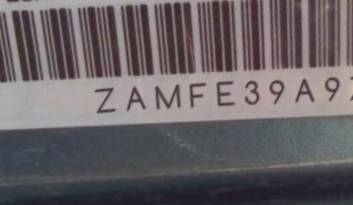 VIN prefix ZAMFE39A9700