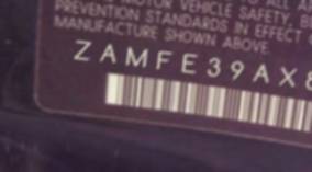 VIN prefix ZAMFE39AX800