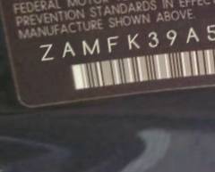 VIN prefix ZAMFK39A5900
