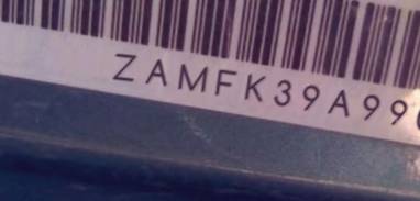 VIN prefix ZAMFK39A9900