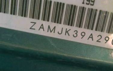 VIN prefix ZAMJK39A2900