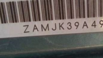 VIN prefix ZAMJK39A4900