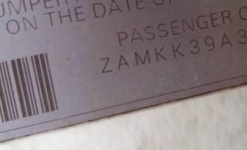 VIN prefix ZAMKK39A3900