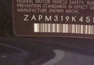 VIN prefix ZAPM319K4550