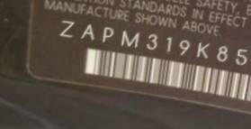 VIN prefix ZAPM319K8550