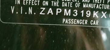VIN prefix ZAPM319KX650