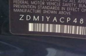 VIN prefix ZDM1YACP48B0