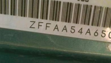 VIN prefix ZFFAA54A6501