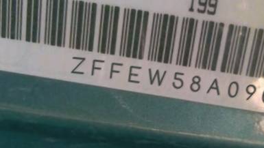 VIN prefix ZFFEW58A0901
