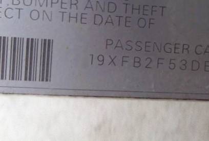 VIN 19XFB2F53DE001028