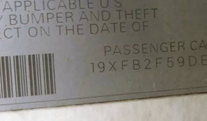 VIN 19XFB2F59DE201380