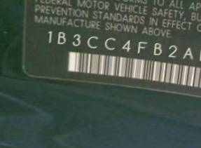 VIN 1B3CC4FB2AN221335