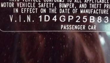 VIN 1D4GP25B83B170098