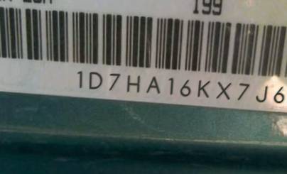 VIN 1D7HA16KX7J607595