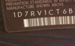 VIN 1D7RV1CT6BS617940