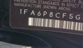 VIN 1FA6P8CF5G5238224