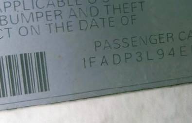 VIN 1FADP3L94EL300192